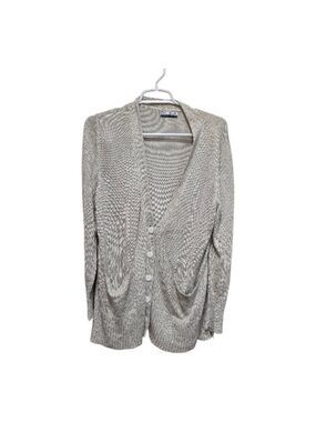 DUNA Handloomed Metallic Knit Cardigan Gold Bamboo Blend